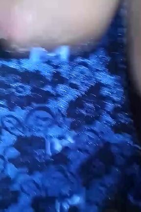 Anal plug and cum in cum in blue lingerie