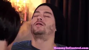 Cumloving cougar femdom fucks teenage dude