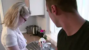 Kitchen tryst: Uniformed Jessica Lowe gets fucked by Luke Morris