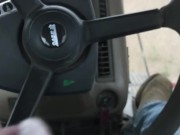 Jacking off in tractor