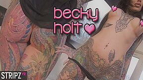 Tease Me Please Me - Slutty Babe With Of Tattoos Puts On A Striptease - Becky Holt