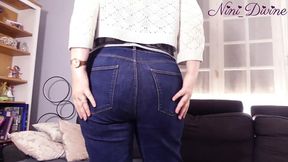 My Step Sister's Huge Ass Is Way Too Tight in These Tiny Jeans &mdash;  I Help Her Take Them off to Fuck Her
