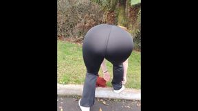 Walking with my stepmom with no panties