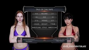 maya kendrick vs charlotte sartre female wrestling