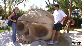 Madison Scott Breathes Heavily After Drinking Her Dude’s Cum By The Poolside