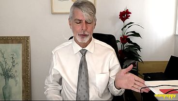 ManPuppy: Psychiatrist Richard Lennox Teaches Virgin To Cum In Office Session