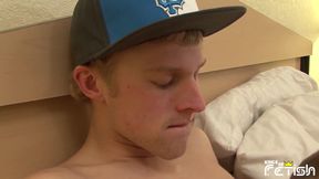 Handsome twink gets his big cock blowed by a guy with pierced nipples