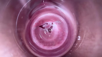 Camera deep inside teen creamy vagina