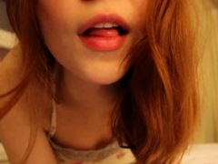 Sweet beauty masturbating on webcam close up