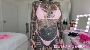 Pink Ruffled Micro Bikini Try on Haul with Big Tits Melody Radford