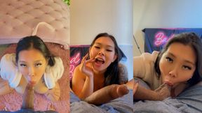 sucking his balls and cock extra sloppy after work POV BLOWJOB HUGE CUMSHOT IN MOUTH