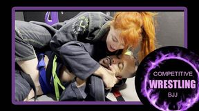 Kimono Wrestling: Mel Fire Displays Technique and Total Control on the Mat (1080) - Mixed Wrestling - Challenges - Strong Women - Kimono - Scissorhold