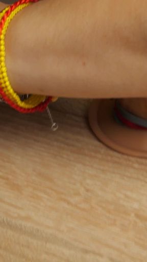 145 Hairy Forearms Fetish: Stroking Dildo with Natural Arm Hair