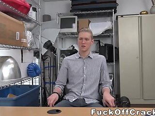 Cute blond gay boy bounces on BBC like a pro for cash