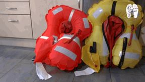 Life jackets under New Rock Boots