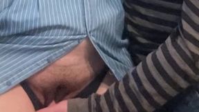 Hot Babe Lets Me Rub Her Hairy Pussy
