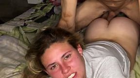 Painful anal for tearful twink: BBW blonde humiliates him