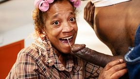 fat belly ebony mature anal destroyed by a BBC