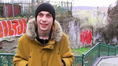 Adorable Czech twink picked u on the street for gay blowjobs