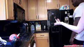 Hot wife Kate England cucks husband and gobbles on his snowball
