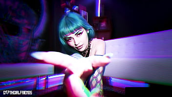 Blue-haired goth babe gets dominated and fucked in multiple positions