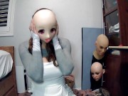 Emily's Masks Pt4! Female mask Emily unmasks from her kigurumi mask Celli! Masks in her doll mask!