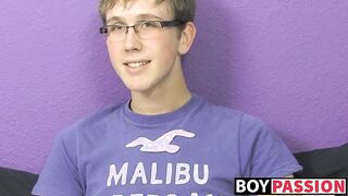 Jockstrap glasses twink Tommie Reed hot solo masturbation