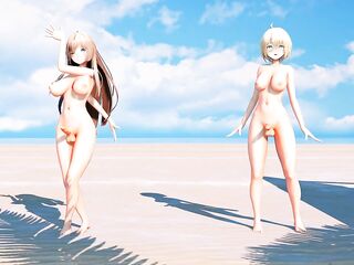 Beach girlfriends - Mesmerizer futanari 4k mmd