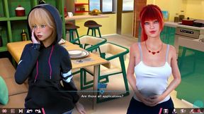 Petite teen Amy takes on two big cocks in a visual novel PC game