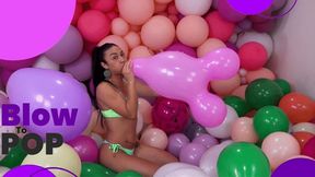 Lana Looner Playful Balloon Challenge: Bounce, Twist, and Blow to Pop! - 4K