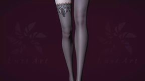 Sexy MILF struts in high heels and stockings