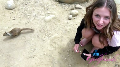 Macy Meadows pees on rocks during a road trip and gets intimate in the car