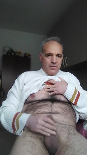 Continues the Lesson to Luca on How to Masturbate His Own Cock