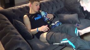 The twxnk Kevin ass fucked by his 2 straights boys