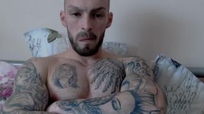 Hot Tattoed Stud Flexing Show