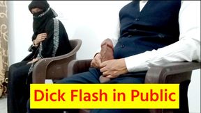 Dick flash in publish in front of muslim girl and fucking her on chair