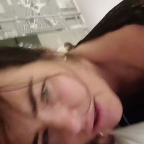 OW! You’re hurting me!  Green eyed girl enjoys huge meaty cock