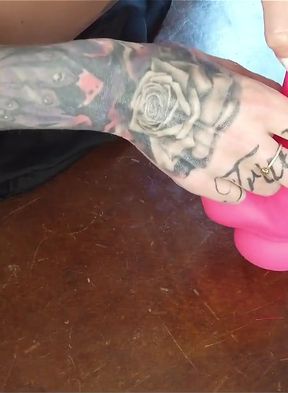 Handjob to a Dildo