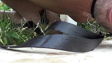 extrme sublmssion in sneaker and piss outdoor