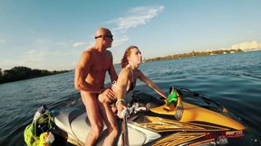 Outdoor ass to throat ride on the jet ski