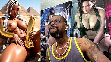 Beautiful Egyptian Transgender With A Hard Gold Girl Cock Cumming Near The Pyramids, AI Generated