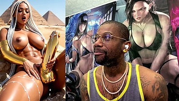 Beautiful Egyptian Transgender With A Hard Gold Girl Cock Cumming Near The Pyramids, AI Generated