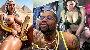 Beautiful Egyptian Transgender With A Hard Gold Girl Cock Cumming Near The Pyramids, AI Generated