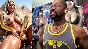 Beautiful Egyptian Transgender With A Hard Gold Girl Cock Cumming Near The Pyramids, AI Generated