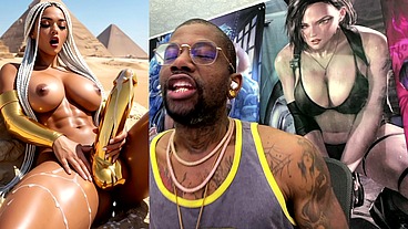 Beautiful Egyptian Transgender With A Hard Gold Girl Cock Cumming Near The Pyramids, AI Generated