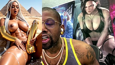 Beautiful Egyptian Transgender With A Hard Gold Girl Cock Cumming Near The Pyramids, AI Generated
