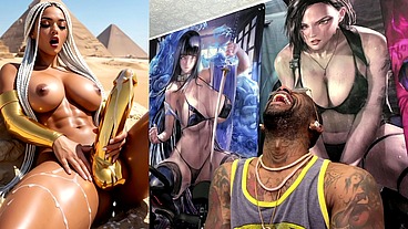 Beautiful Egyptian Transgender With A Hard Gold Girl Cock Cumming Near The Pyramids, AI Generated