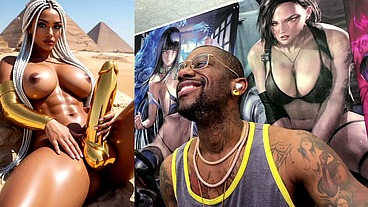 Beautiful Egyptian Transgender With A Hard Gold Girl Cock Cumming Near The Pyramids, AI Generated