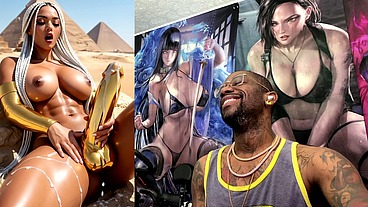 Beautiful Egyptian Transgender With A Hard Gold Girl Cock Cumming Near The Pyramids, AI Generated