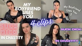 Leather Bisexual Chastity Cuck Collection | 4 Clip Bundle